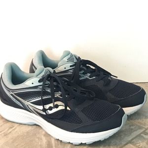 Saucony Cohesion 14 Shoes Navy Blue Teal Athletic Sneaker S10628-3 Womens Sz 11